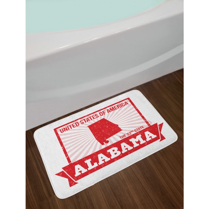 Grungy Theme State Map Bath Mat