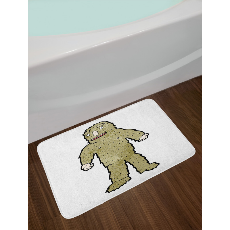 Quirky Grungy Bigfoot Bath Mat