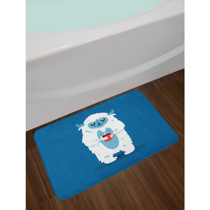 Yeti Coffee Cup Winter Bath Mat