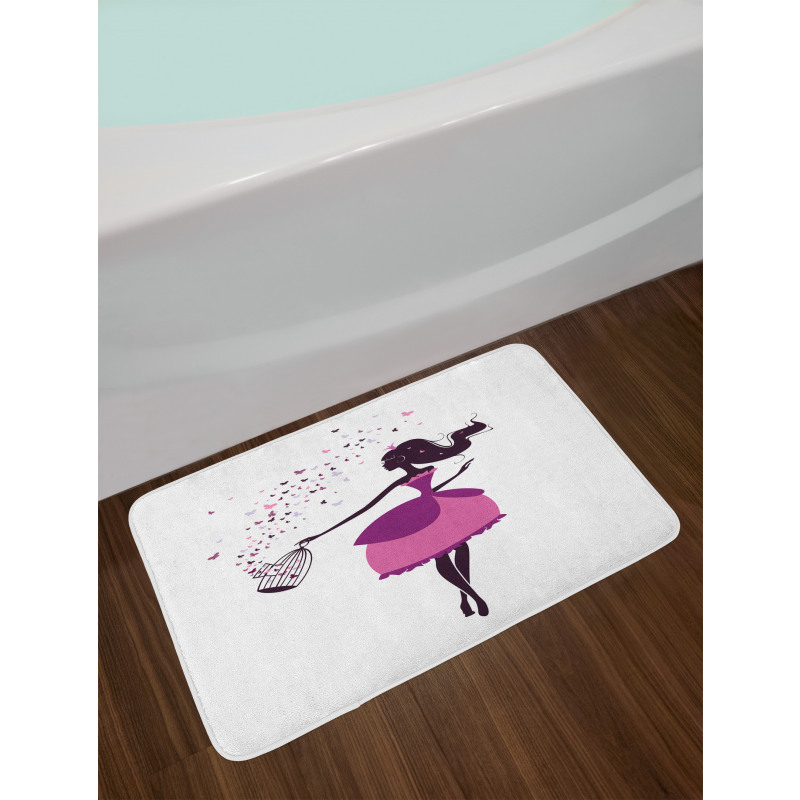 Girl Butterfly Cage Bath Mat