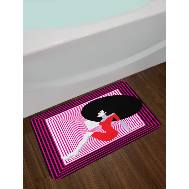 Pop Art Vintage Woman Bath Mat