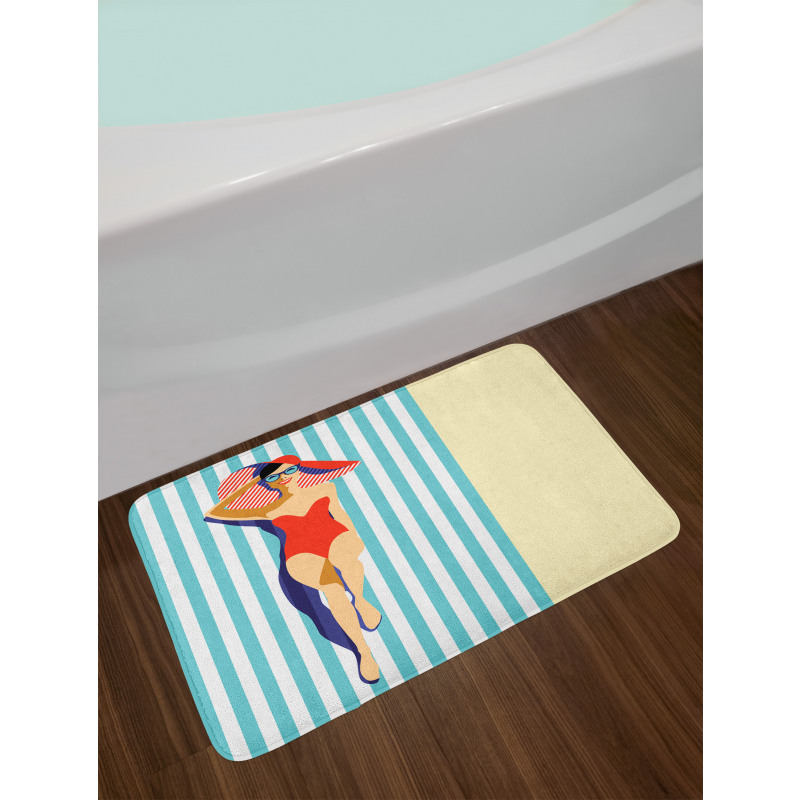 Sunbathing Beach Bath Mat