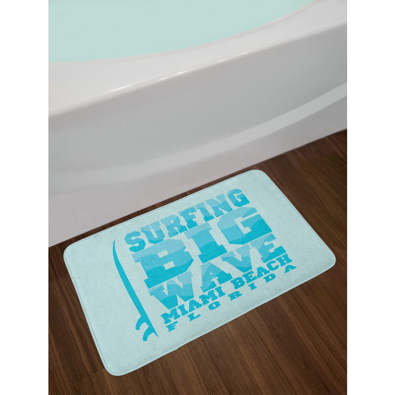 Surfing Big Wave Miami Bath Mat