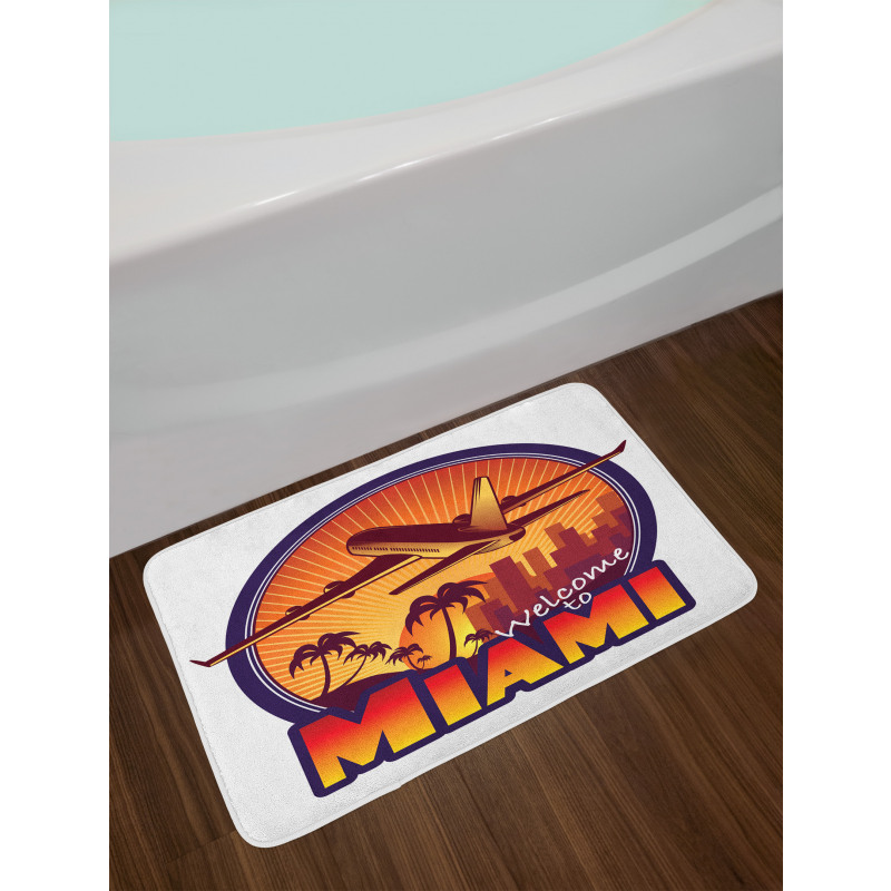 Welcome Miami Graphic Bath Mat