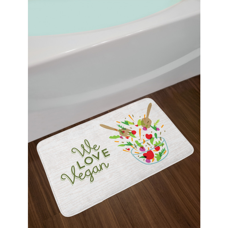 We Love Vegan Food Salad Bath Mat