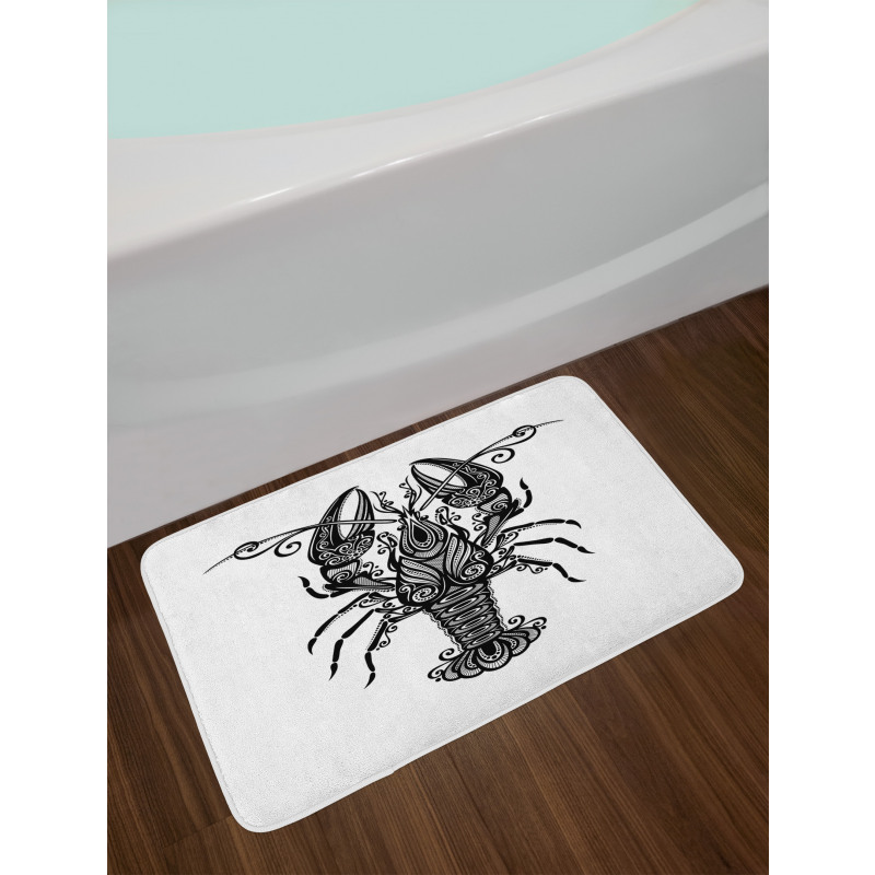 Curvy Ornament Lobster Bath Mat