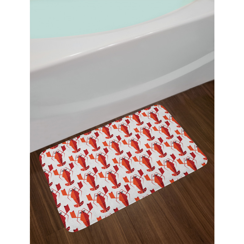 Geometric Lobsters Graphic Bath Mat