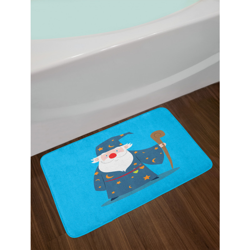 Old Man with Magic Staff Bath Mat