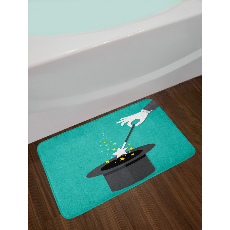 Magician Spell Black Hat Bath Mat