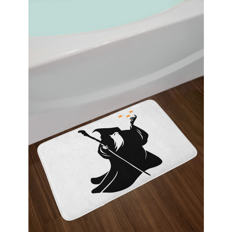 Grey Druid Holding Stars Bath Mat