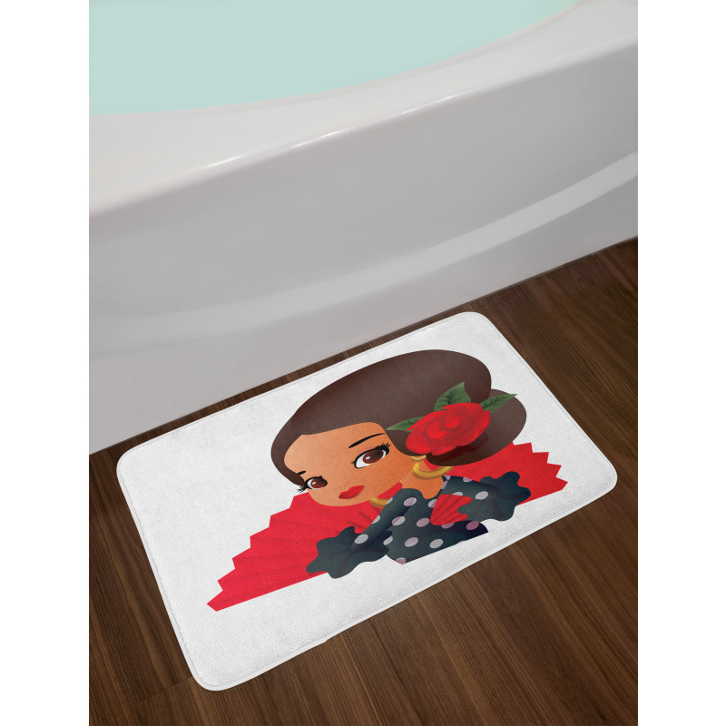 Chibi Flamenco Costume Bath Mat