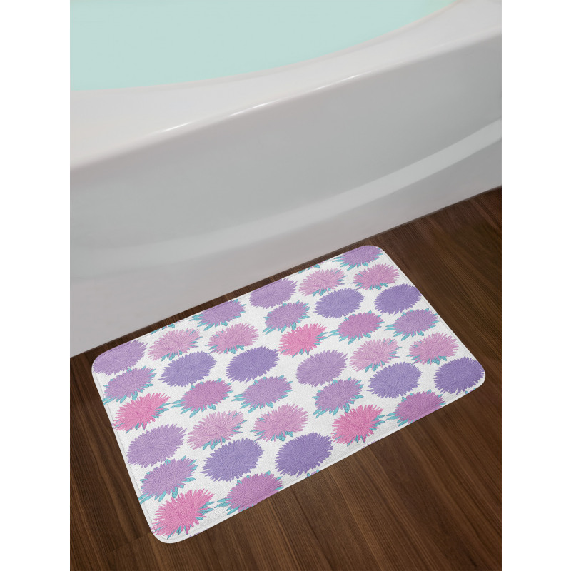 Detailed Flower Pattern Bath Mat