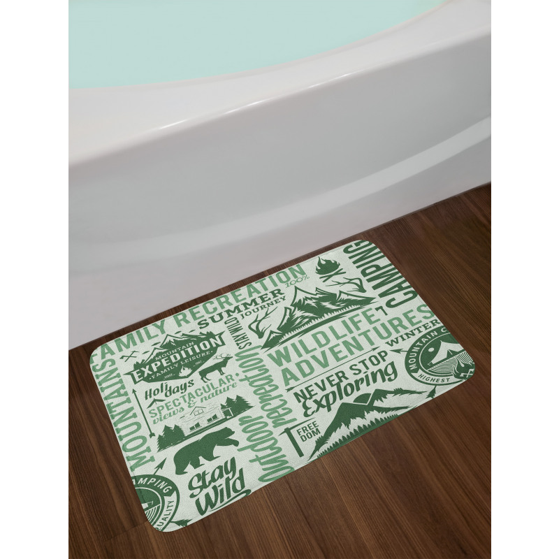 Outdoors Adventure Theme Bath Mat