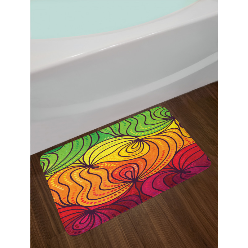 Colorful Tangled Lines Bath Mat