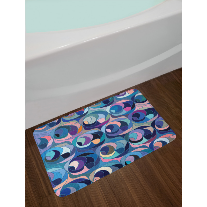 Motley Retro Curvy Shapes Bath Mat