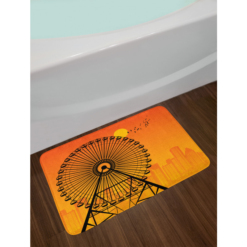 Cityscape Sunset Bath Mat