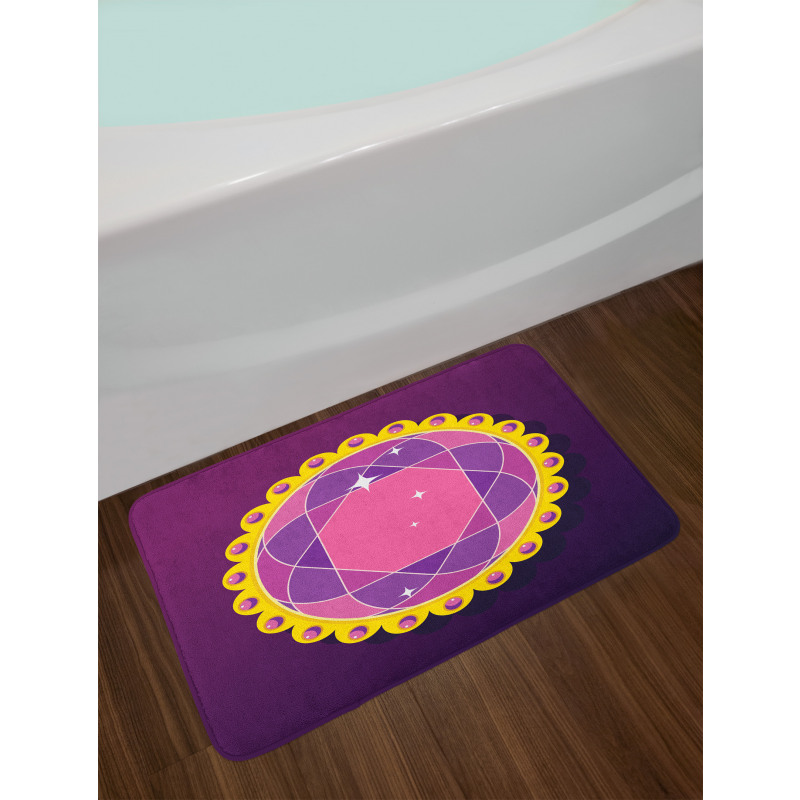 Abstract Round Gem Bath Mat