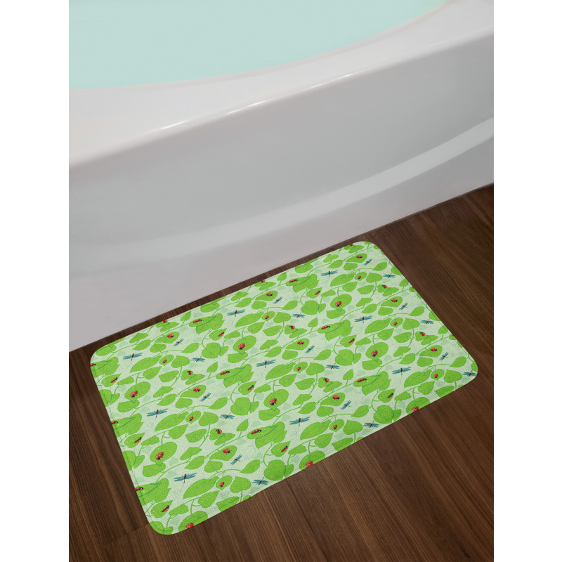 Green Nature Insects Bath Mat