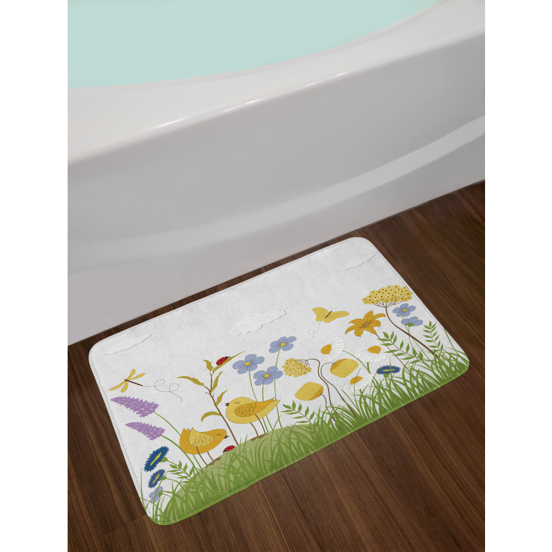 Lively Summer Garden Bath Mat