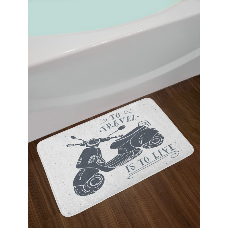 Sketch Scooter Motif Bath Mat