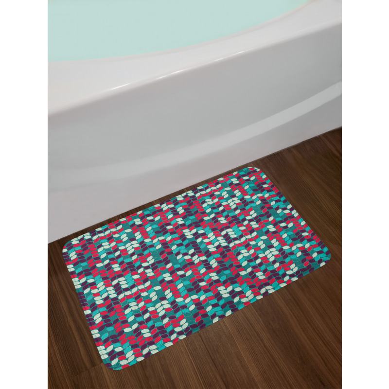 Oval Leaf-like Shapes Bath Mat