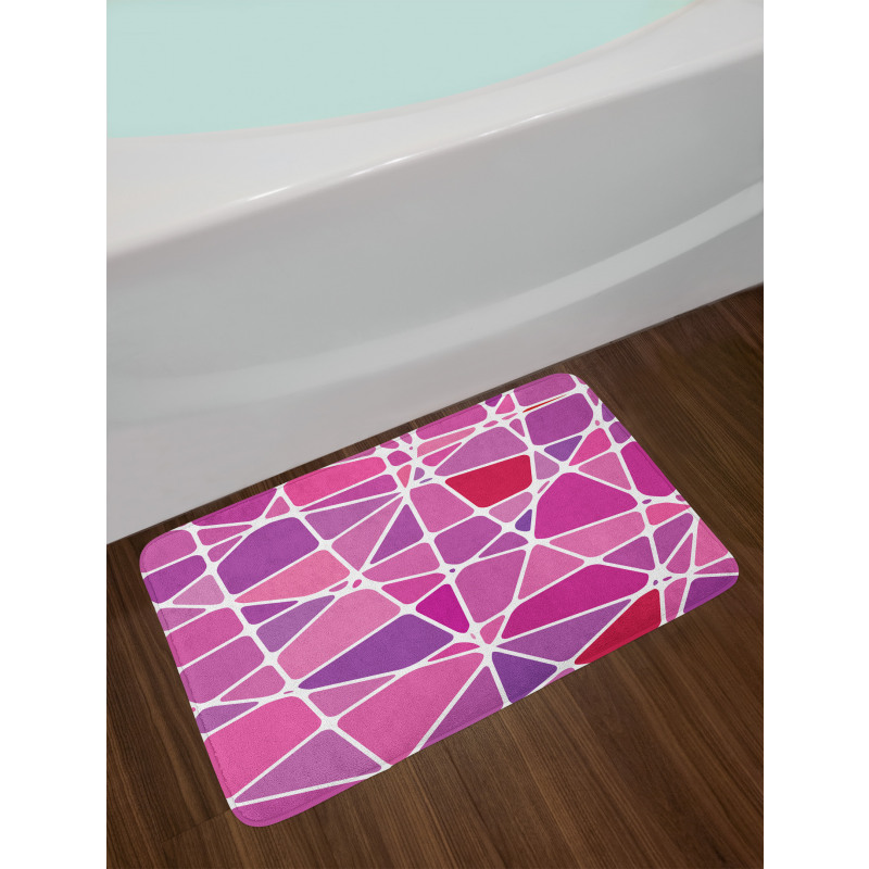 Uneven Color Blocks Bath Mat