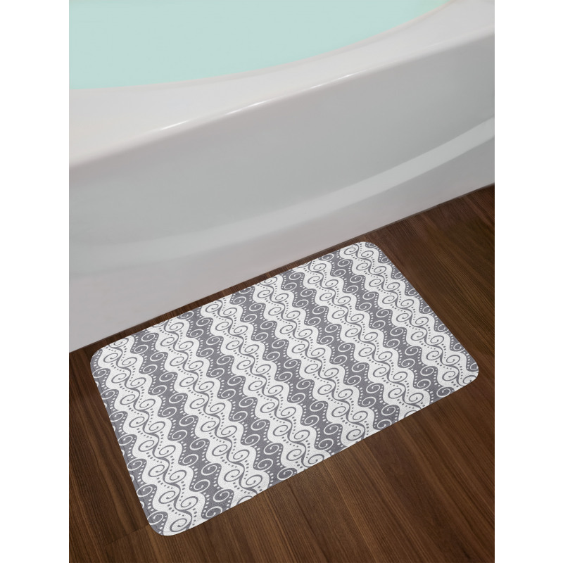 Vertical Stripes Swirls Bath Mat