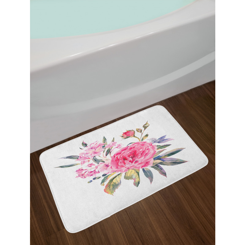 Romantic Roses Bouquet Bath Mat