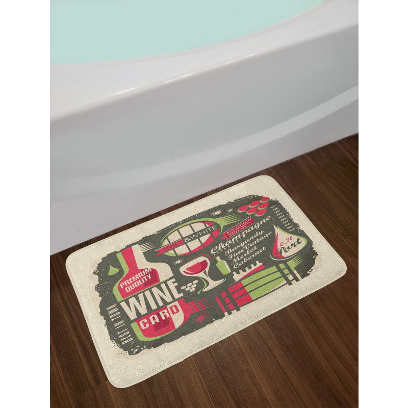 Alcoholic Hard Drinks Bottles Bath Mat