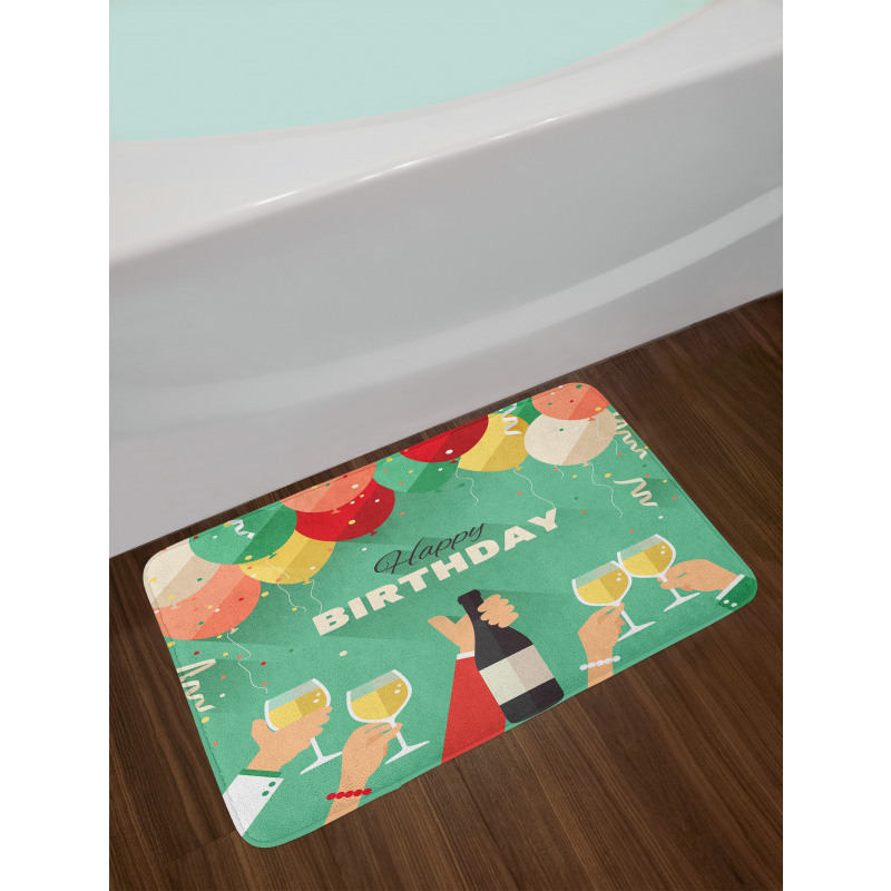 Happy Birthday Greeting Bath Mat