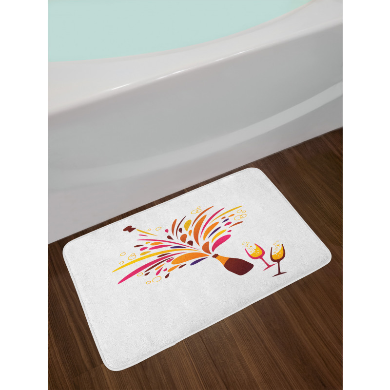 Colorful Champagne Splash Bath Mat