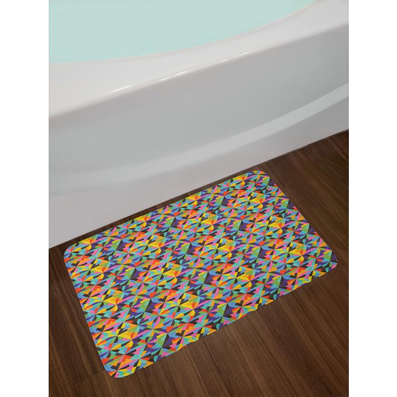 Colorful Triangle Shapes Bath Mat