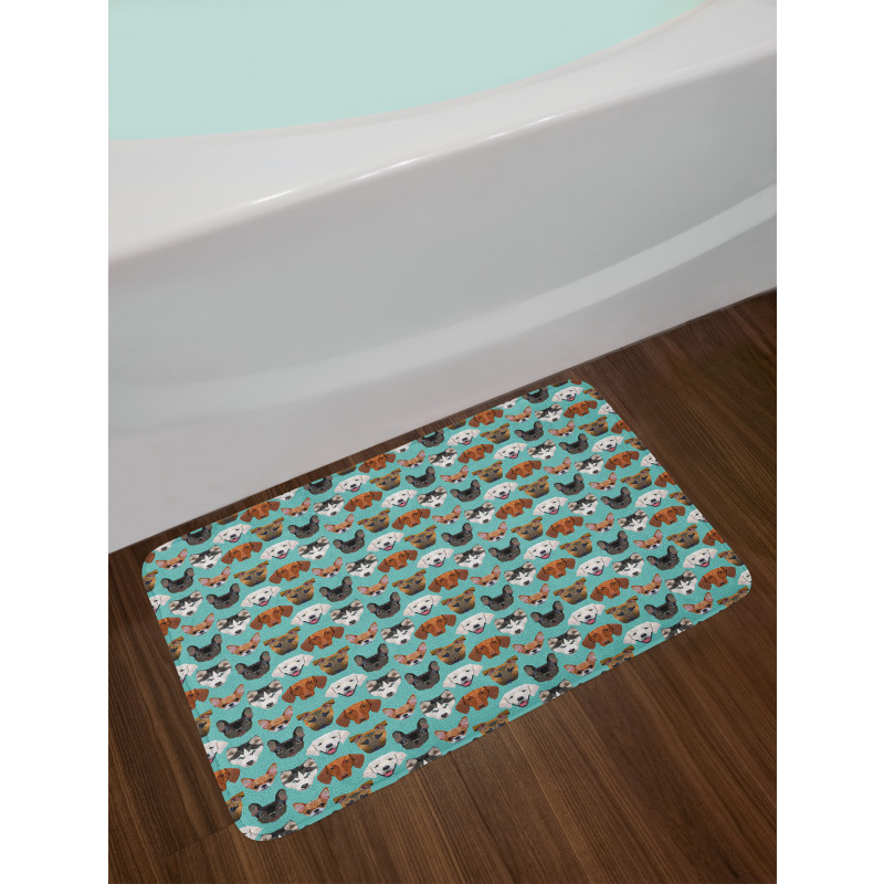 Polygonal Art Different Breeds Bath Mat