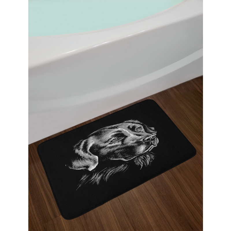 Sketch Art Retriever Puppy Bath Mat