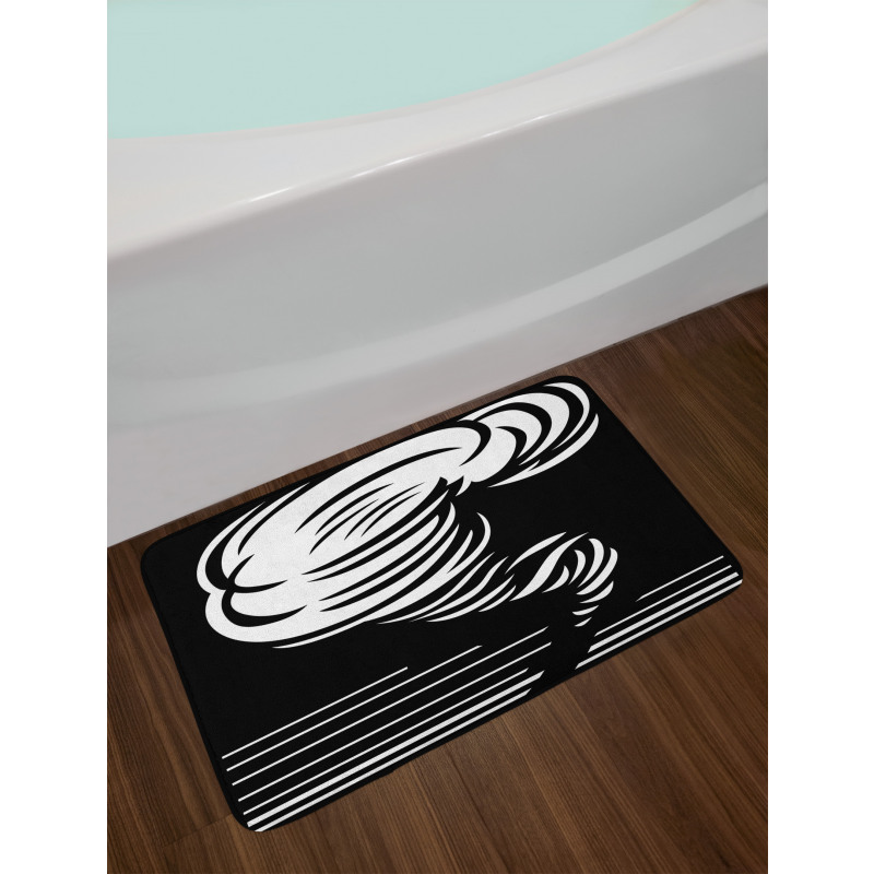 Monochrome Twister Design Bath Mat