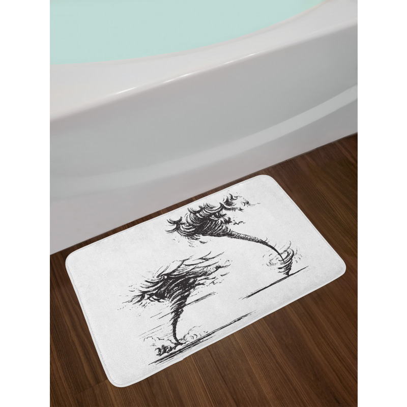 Hurricane in Sketch Style Bath Mat