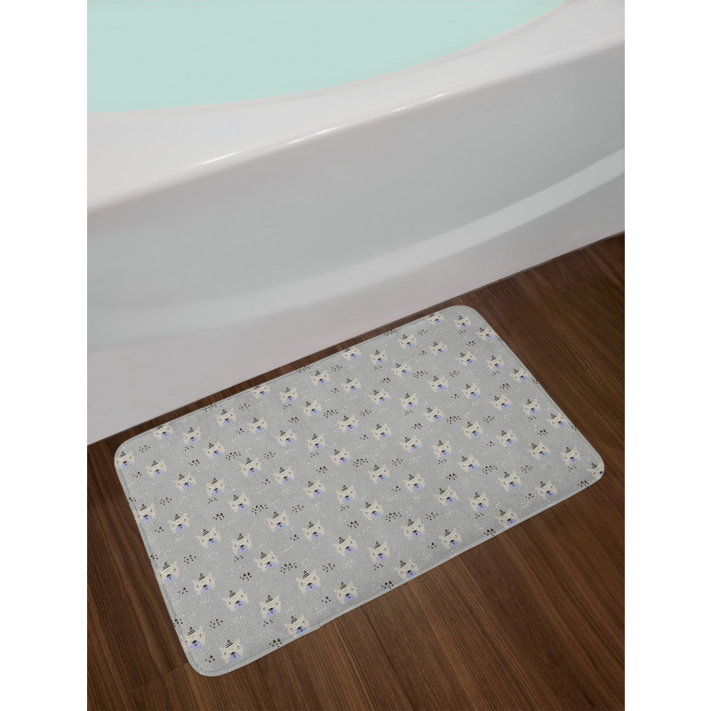 Bear Faces with Glasses Bath Mat