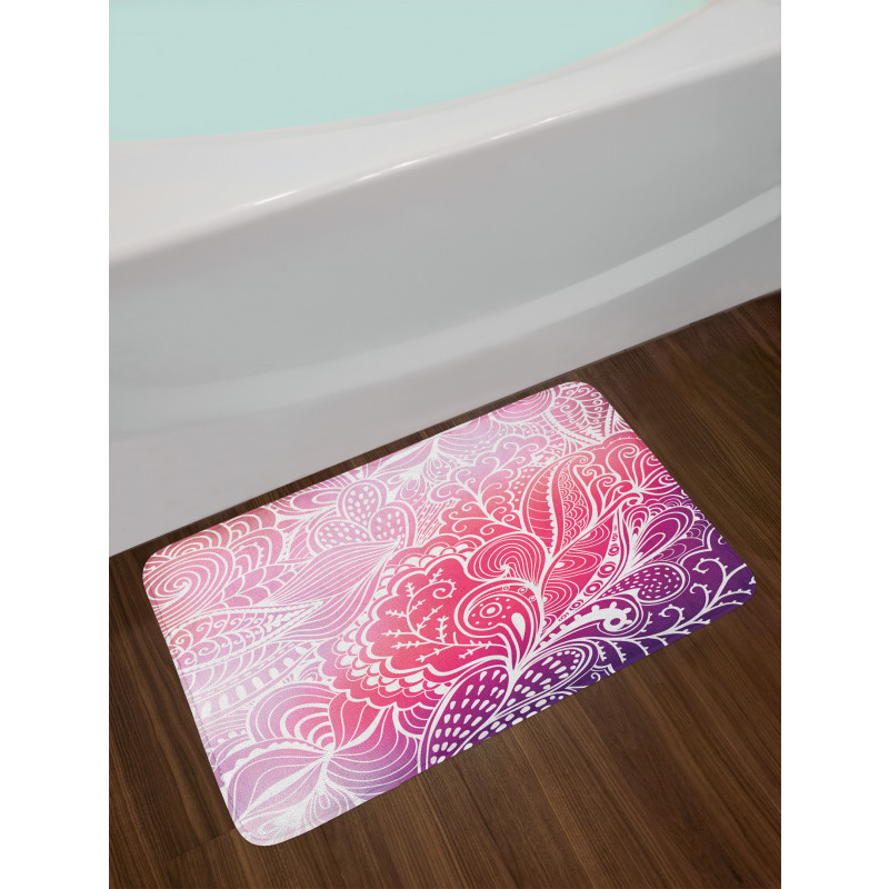 Boho Intricate Floral Design Bath Mat