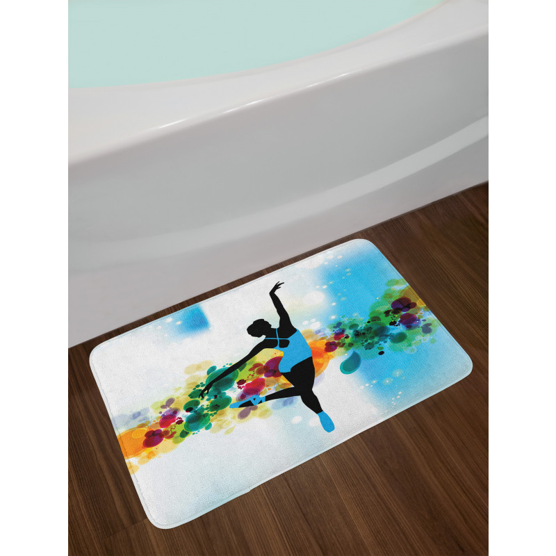 Dancer on Abstract Backdrop Bath Mat