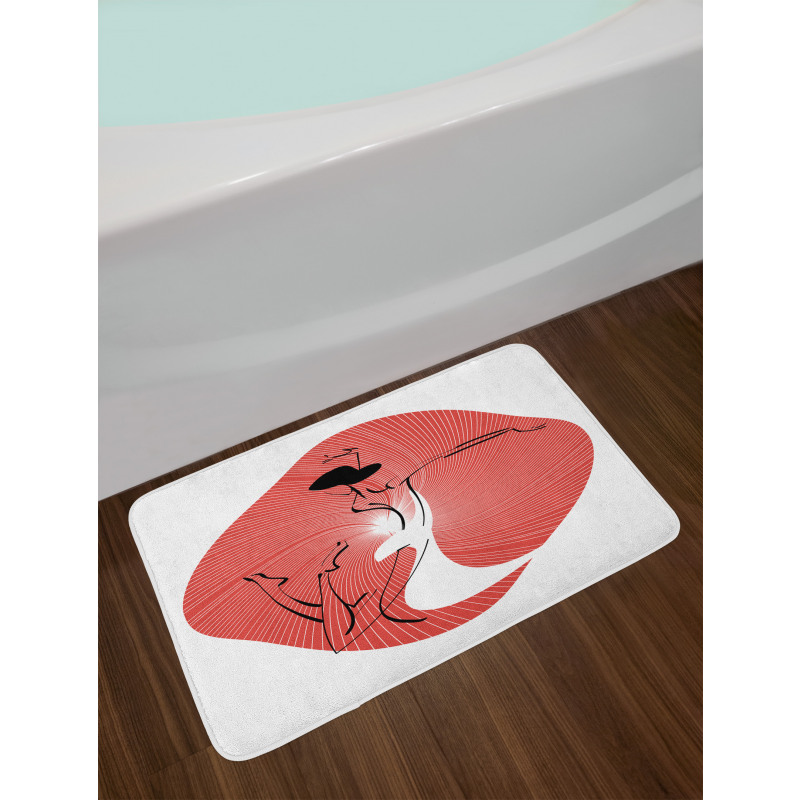 Dancer Drawn by Lines Bath Mat