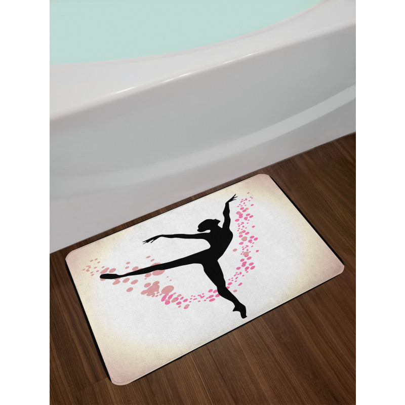 Woman Dancer Color Spots Bath Mat