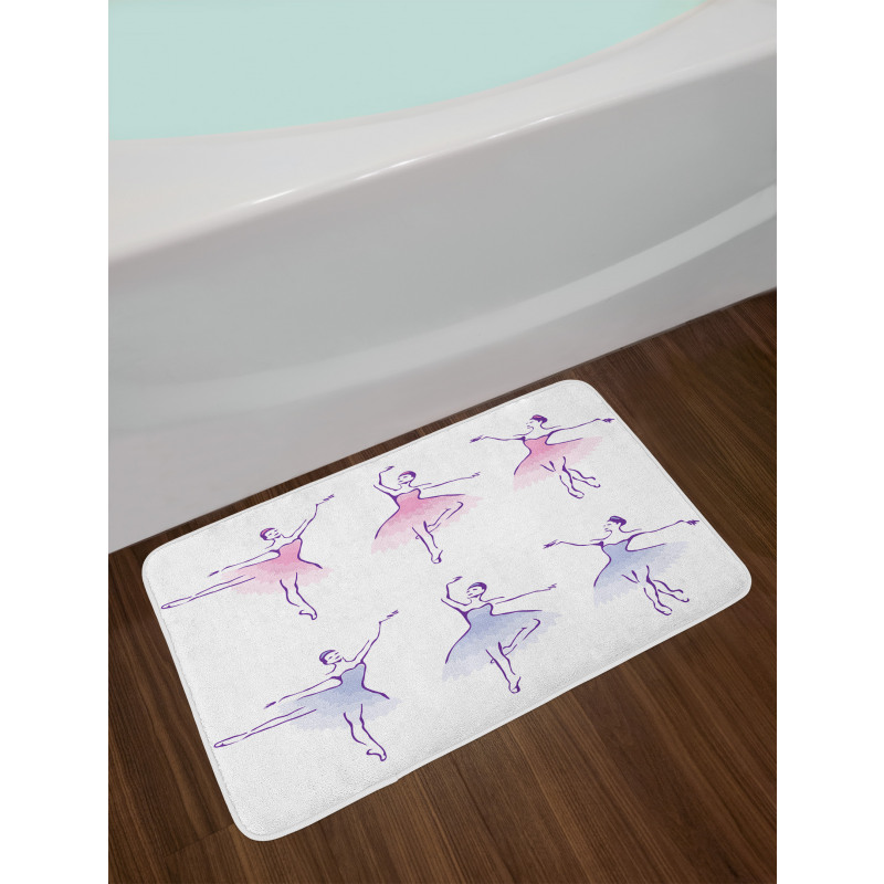 Dancer Women Watercolors Bath Mat