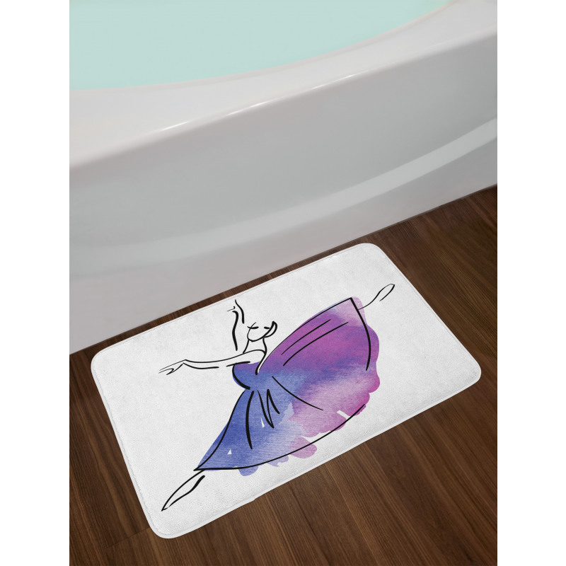 Doodle Style Ballerina Bath Mat