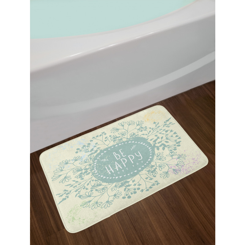 Doodle Wreath Color Stains Bath Mat