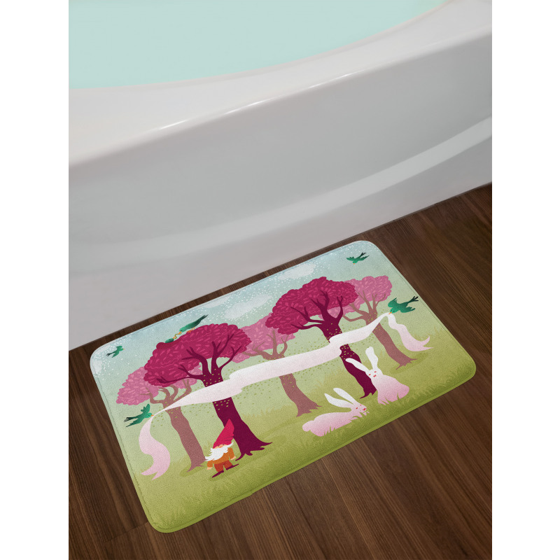 Forest with Pink Trees Bath Mat