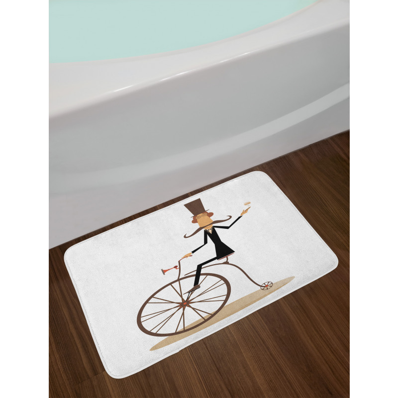 Gentleman Mustache Retro Bike Bath Mat