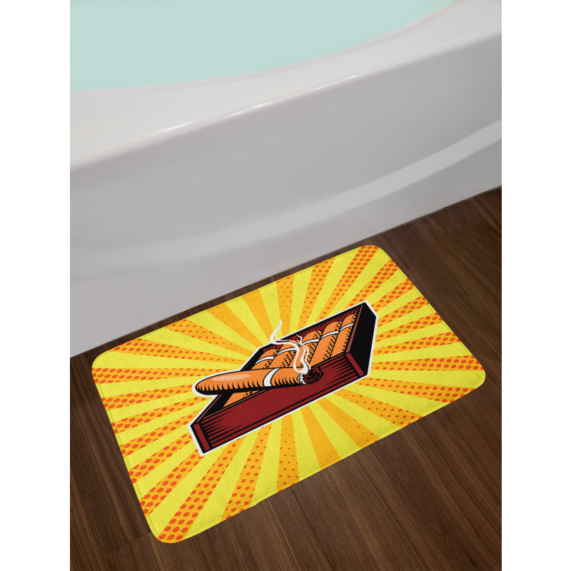 Cigar Box in Pop Art Style Bath Mat