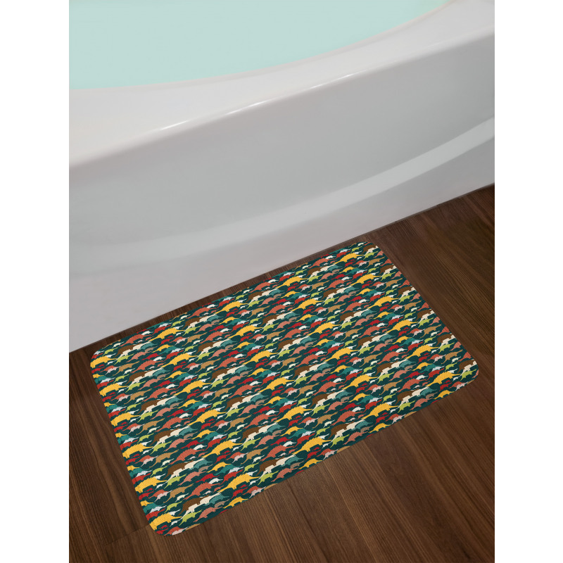 Colorful Tyrannosaurus Bath Mat