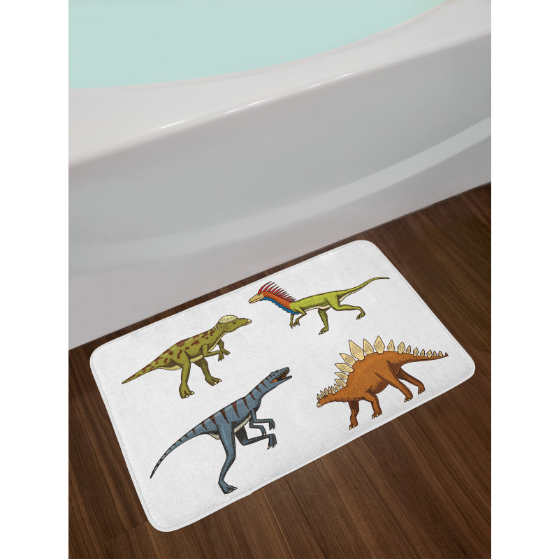 Reptile Fossils Animals Bath Mat