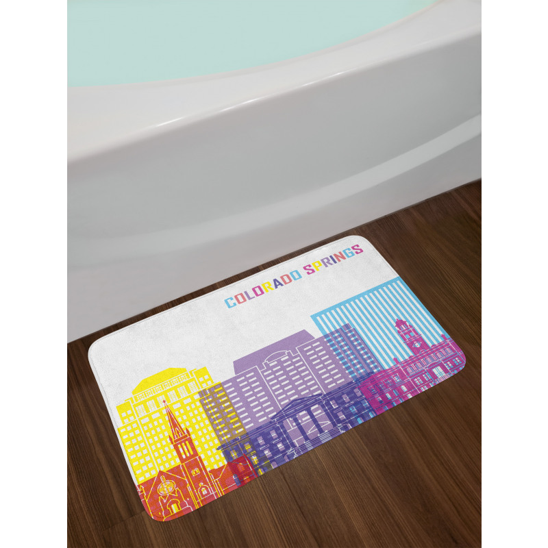 Colorful Urban City Sky Bath Mat